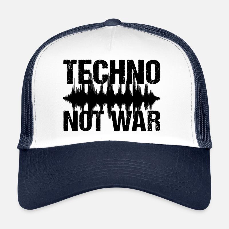 Techno Not War Peace Music Techno Trucker Cap
