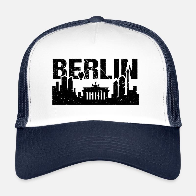 Berlin Skyline Vintage Capital Berlin Casquette trucker 