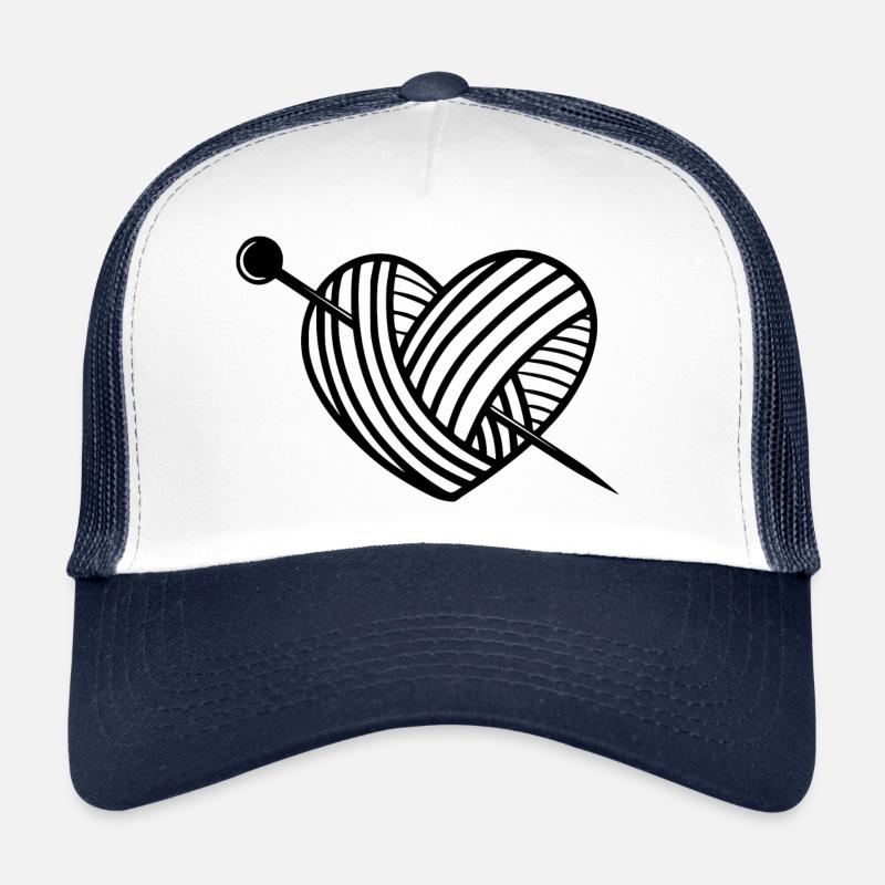 Knitting Wool Heart Trucker Cap
