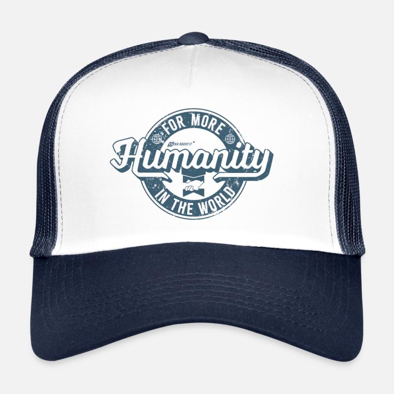 L’humanité comme label de denim rétro cool Casquette trucker 
