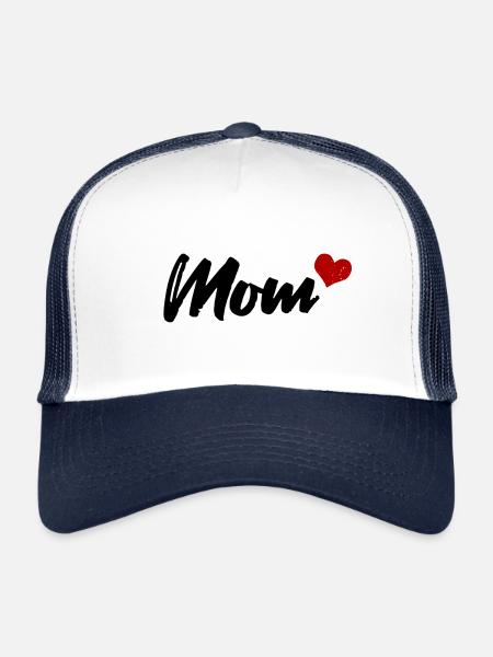 Cœur de maman - Casquette trucker  - blanc/marine - Devant