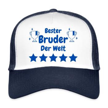 Bester Bruder der Welt - Trucker Cap - Weiß/Navy - Vorne