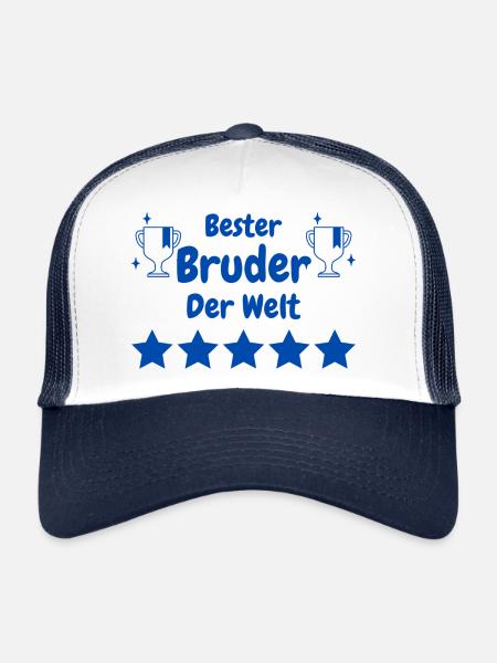 Bester Bruder der Welt - Trucker Cap - Weiß/Navy - Vorne