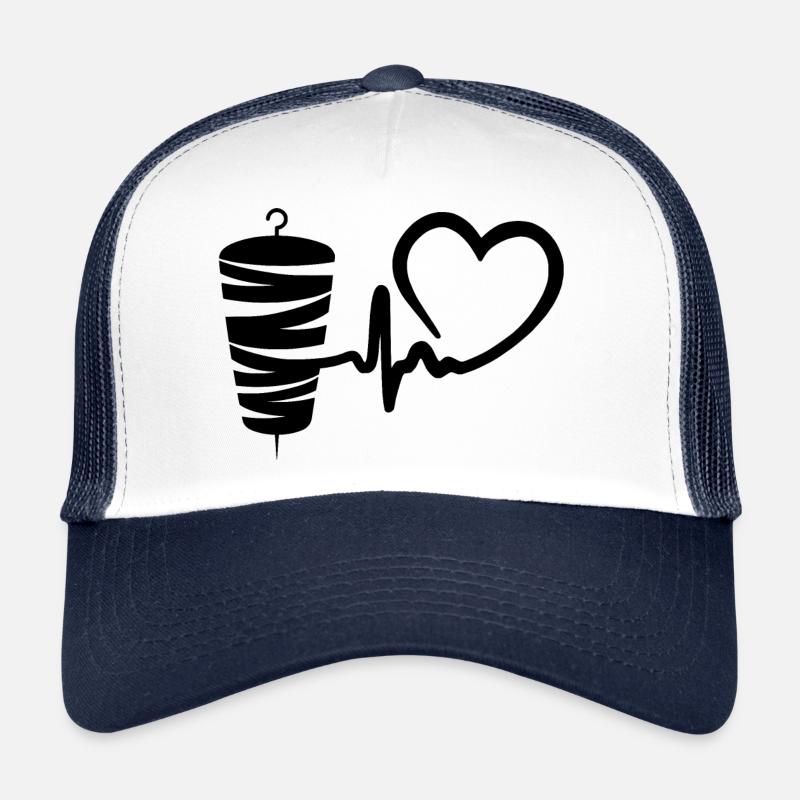 Kebab Lover Kebab Grill Heart Casquette trucker 