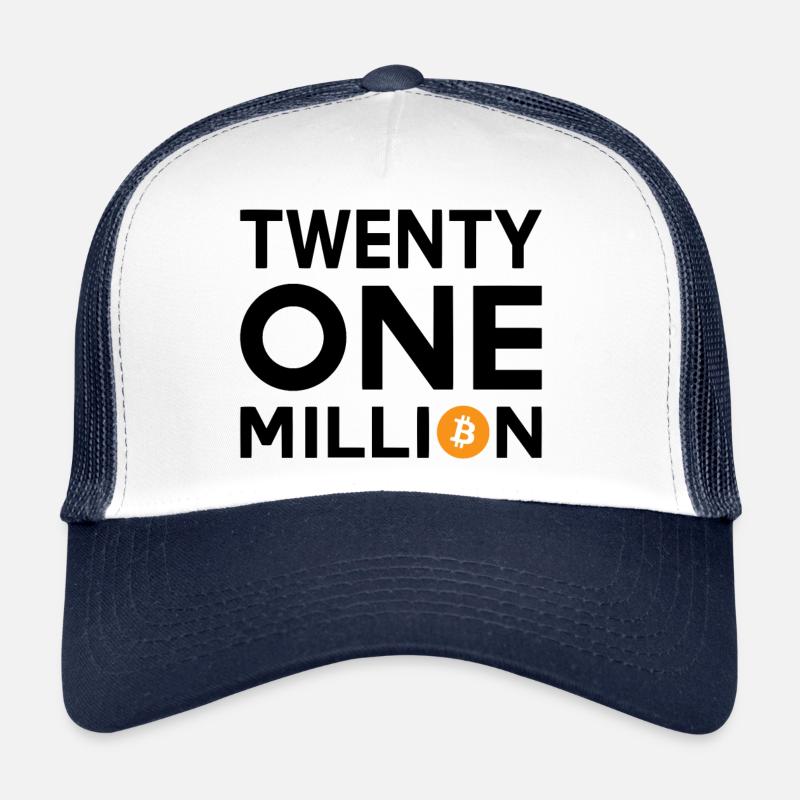 Bitcoin Twenty One Million - Trucker Cap - Weiß/Navy