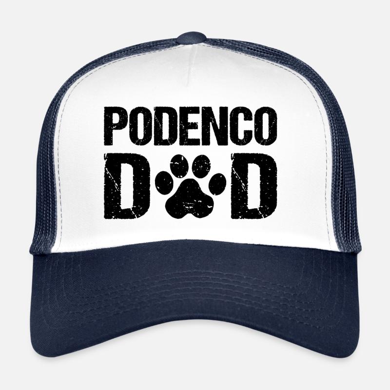 Podenco Dad Podenco Hunde - Trucker Cap - Weiß/Navy