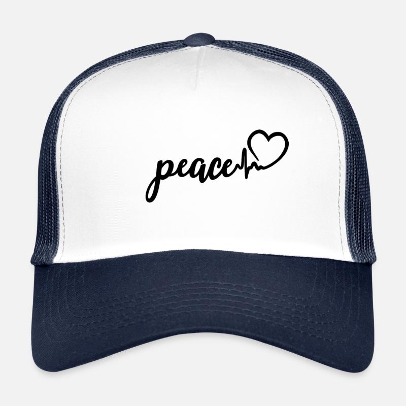 peace heartbeat peace love peace Trucker Cap