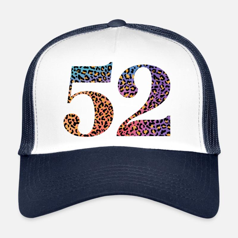 52. Geburtstag Leopard - Trucker Cap - Weiß/Navy