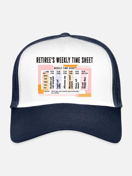 Zeitplan für Rentner - Entspannter Ruhestand - Trucker Cap - Weiß/Navy - Vorne