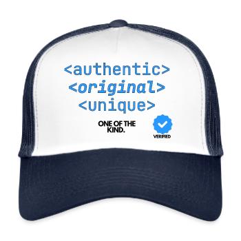 Authentisches Original der Art - Trucker Cap - Weiß/Navy - Vorne