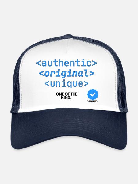 Original authentique unique en son genre - Casquette trucker  - blanc/marine - Devant