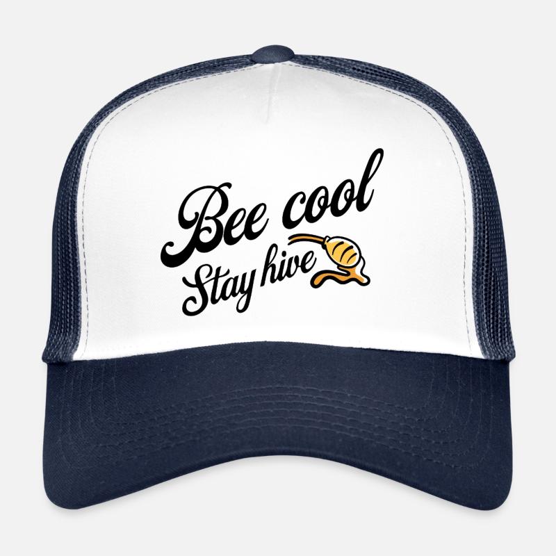 Bienen und Honig - Bee Cool Stay Hive - Trucker Cap - Weiß/Navy