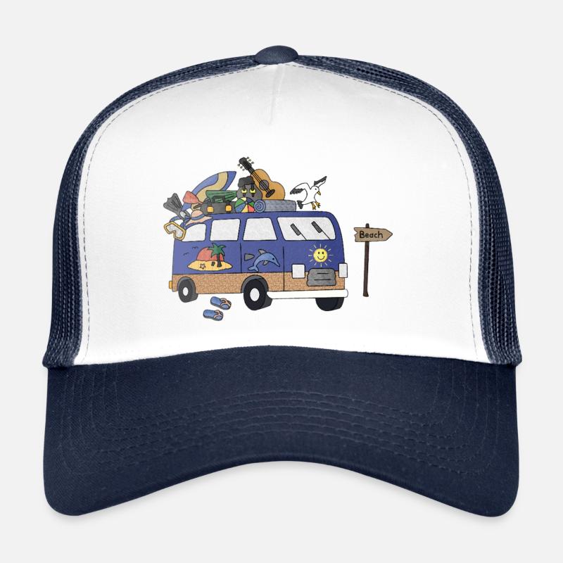 Vie de camping-car sur la plage Casquette trucker 