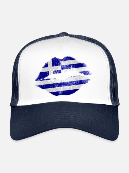 Kiss (Greece / Hellas) - Trucker Cap - white/navy - Front