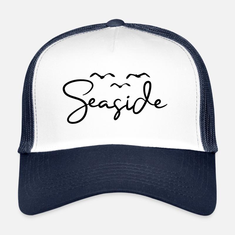 Bord de mer Plage Mouettes Mer Casquette trucker 