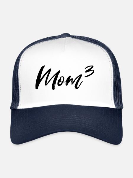 Mom Hoch Drei - Trucker Cap - Weiß/Navy - Vorne