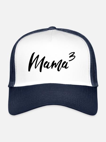 Maman Haut Trois - Casquette trucker  - blanc/marine - Devant