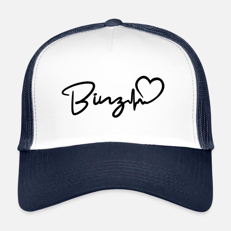 Binz Herzschlag Ostsee Seebad Binz - Trucker Cap - Weiß/Navy