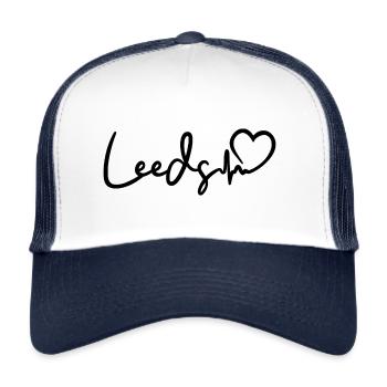 Leeds Herzschlag - Trucker Cap - Weiß/Navy - Vorne