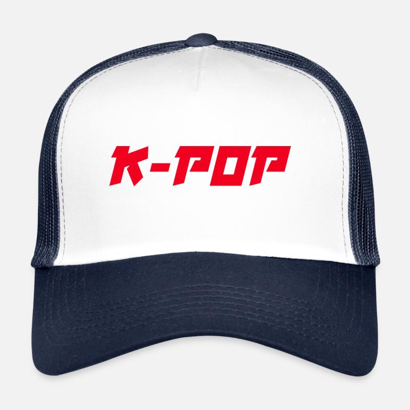 K-Pop Musique Pop Coréenne - Casquette trucker  - blanc/marine