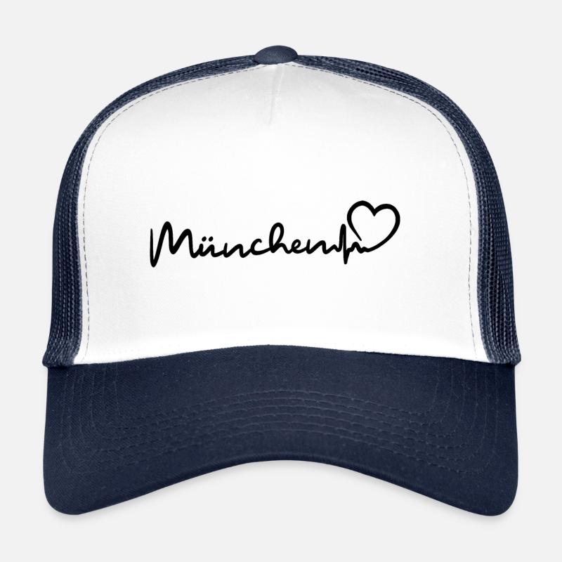 München Herzschlag - Trucker Cap - Weiß/Navy