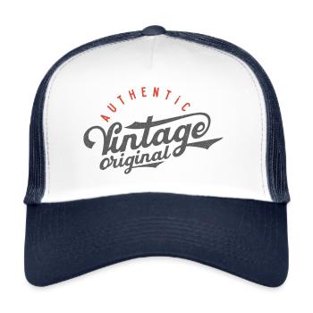 Authentic vintage - Casquette trucker  - blanc/marine - Devant