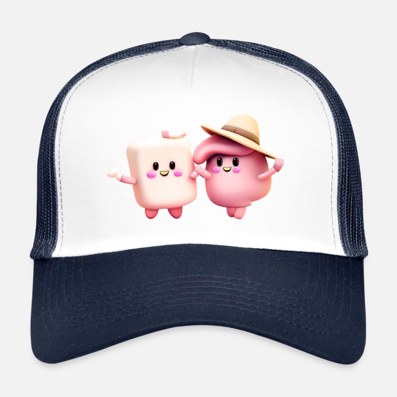 Marshmallow Couple Trucker Cap