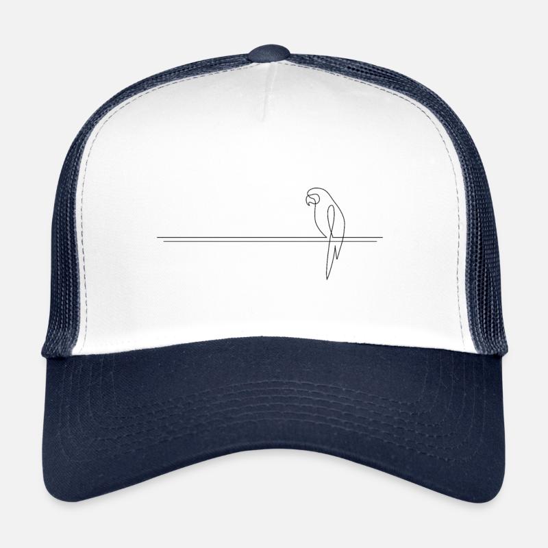 Perroquet sur la ligne - Casquette trucker  - blanc/marine