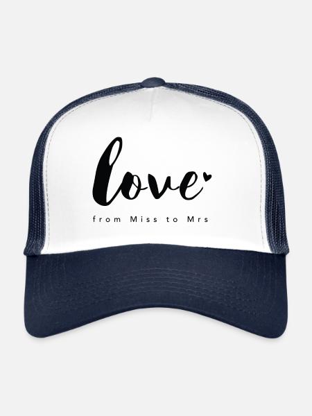Bride Design de Miss à Mrs. par Constant Love® - Casquette trucker  - blanc/marine - Devant