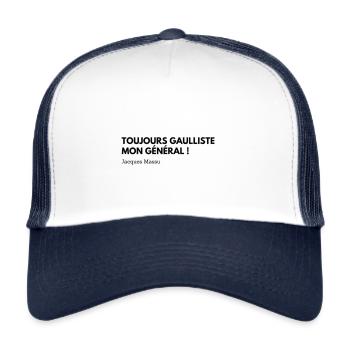 Citation Jacques Massu - Casquette trucker  - blanc/marine - Devant