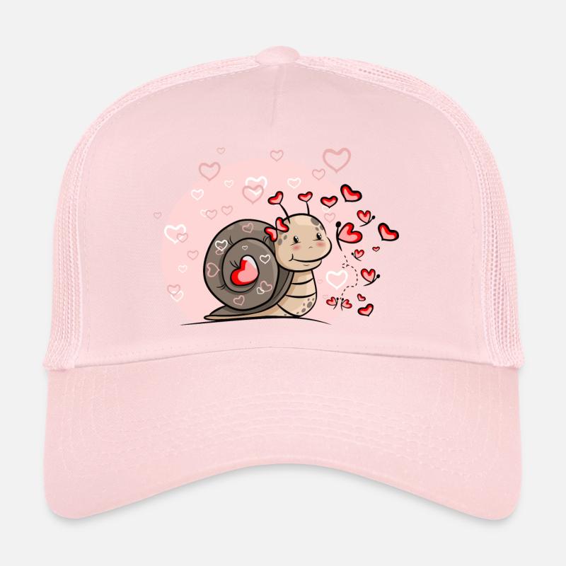 Escargot avec des cœurs Casquette trucker 
