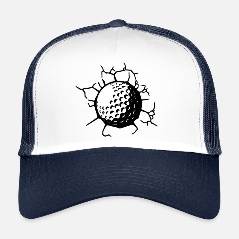 Golfball Aufschlag Golfer - Trucker Cap - Weiß/Navy