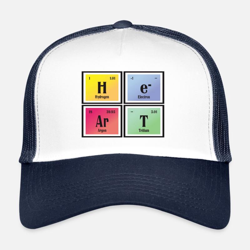 Herz | Periodensystem der Elemente - Trucker Cap - Weiß/Navy