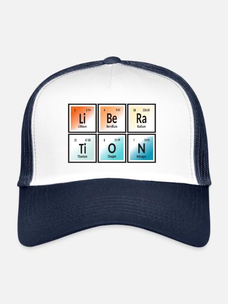 Liberation | Periodic Table of Elements - Trucker Cap - white/navy - Front