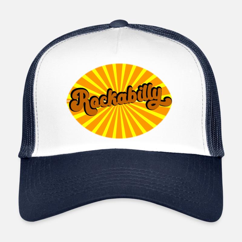 Rockabilly Vibes Retro - Trucker Cap - Weiß/Navy