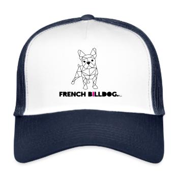 Bill der französische Hund BY RF - Trucker Cap - Weiß/Navy - Vorne
