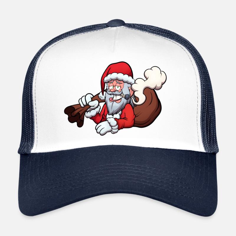 Père Noël Fumer un joint Casquette trucker 