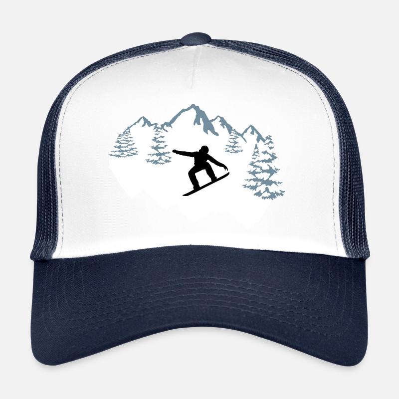 Snowboarder, Snowboarding, Snowboard - Trucker Cap - white/navy