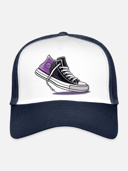 Chaussures de fierté asexuée - Casquette trucker - blanc/marine - Devant