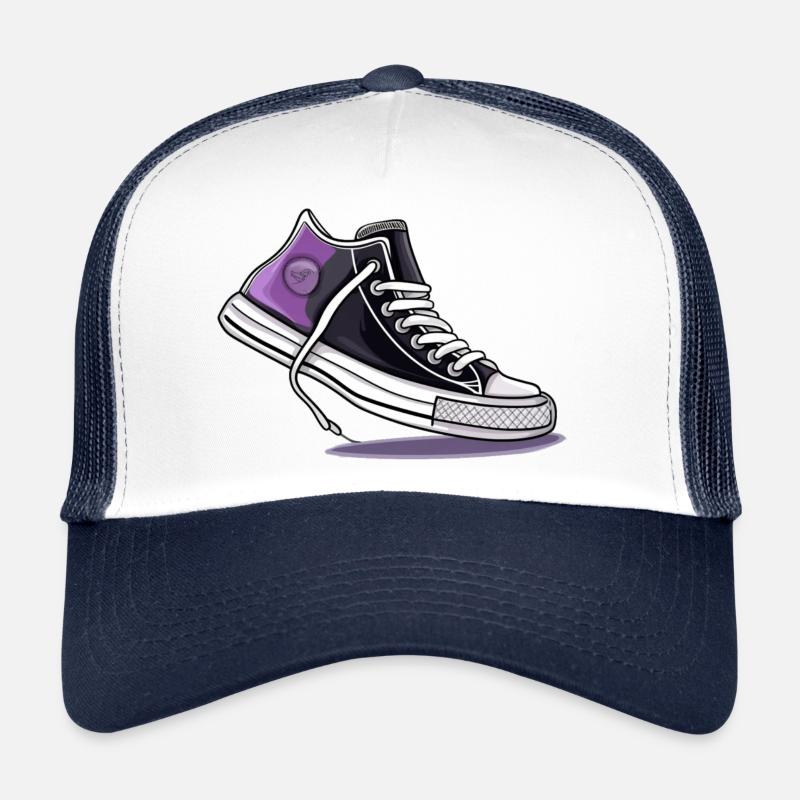 Asexual Pride Shoes - Trucker Cap - white/navy