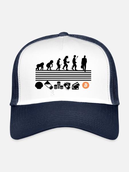 Bitcoin Evolution - Trucker Cap - white/navy - Front