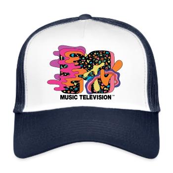MTV Music Television Colourful Trippy Logo - Trucker Cap - white/navy - Front