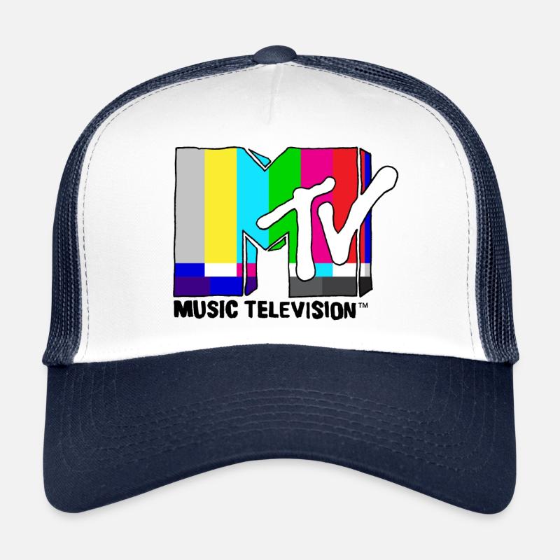 MTV Music Television TV Static Logo - Trucker Cap - white/navy