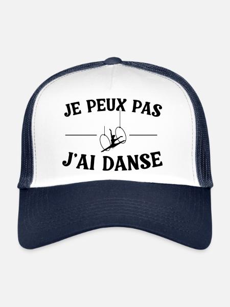 Je peux pas j'ai danse - Casquette trucker  - blanc/marine - Devant
