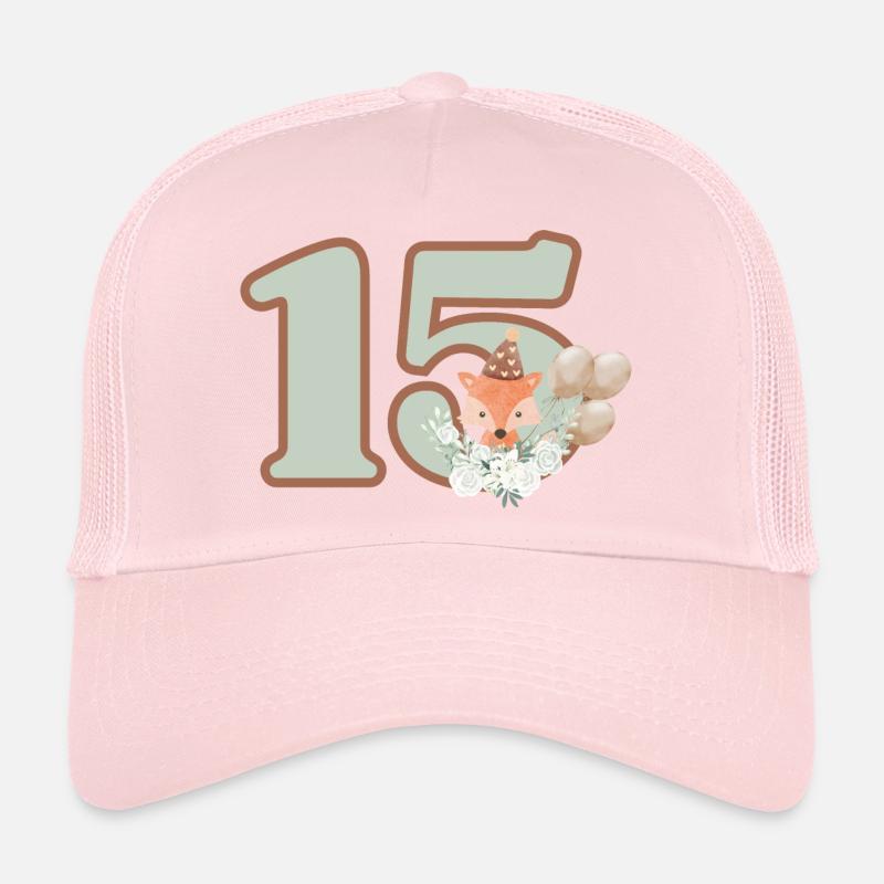 15e anniversaire renard fleurs Casquette trucker 