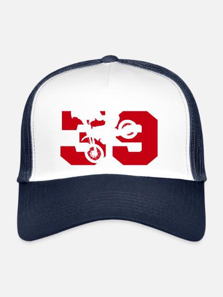 Moto 39 motard - Trucker Cap - white/navy - Front