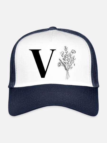 Minimalist flowers - Trucker Cap - white/navy - Front