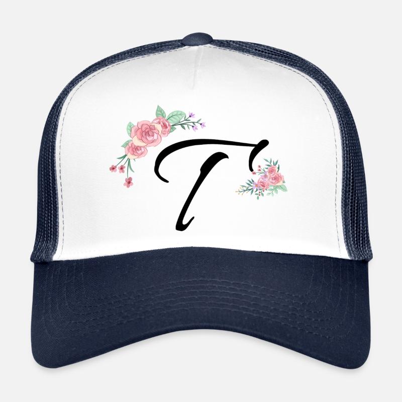 Lettre t fleurs Casquette trucker 