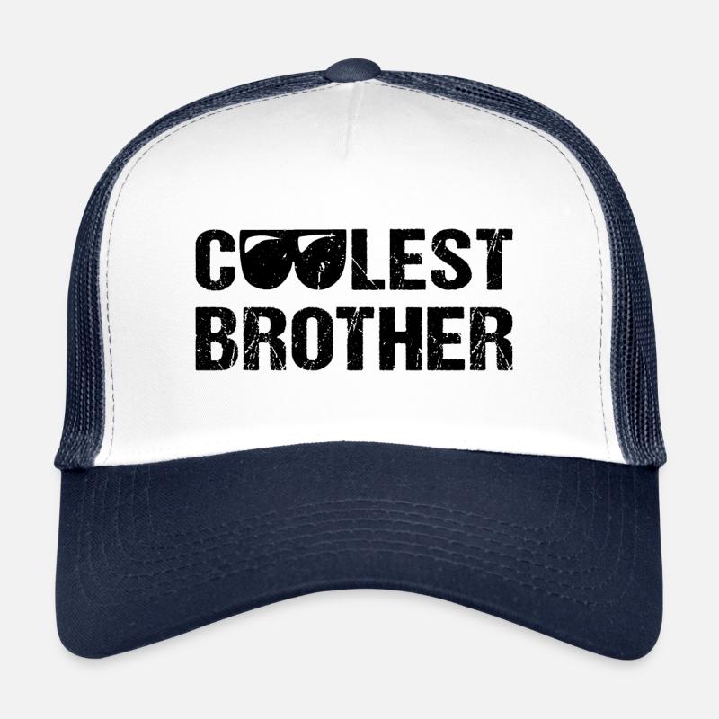 Cooles Brother Cool Bruder - Trucker Cap - Weiß/Navy