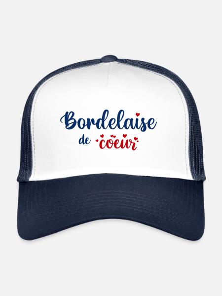 Bordelaise de coeur - Casquette trucker  - blanc/marine - Devant